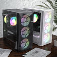 Montech X3 Glass PC Case, Mid Tower, ATX, RGB, Tempered Glass - White image number null