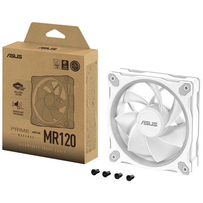 ASUS Prime MR120 ARGB-L&uuml;fter, PWM, Reverse - 120mm, wei&szlig; image number 10