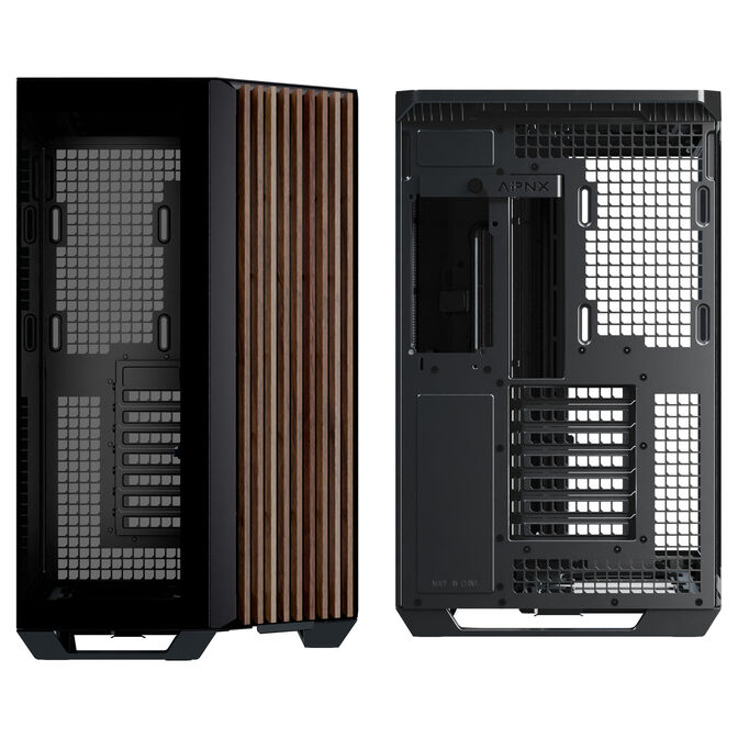 APNX V1 PC-Geh&auml;use, Midi-Tower, ATX, Tempered Glass - Holz, schwarz image number 3