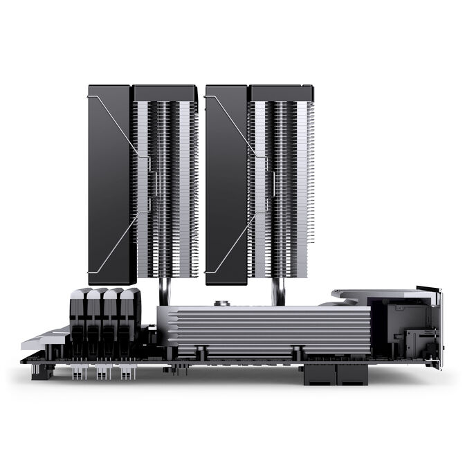 Jonsbo CA80 CPU-K&uuml;hler, Dual-Tower, 2 x 120mm, PWM, RGB - schwarz image number 14