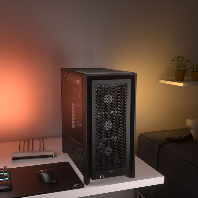 Corsair Frame 4000D RS PC case, Mid Tower, E-ATX, Tempered Glass - black image number 9