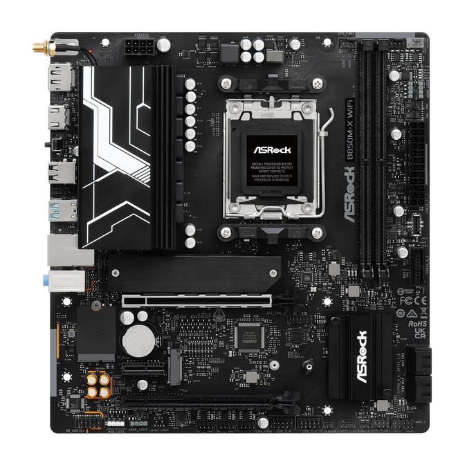 ASROCK B850M-X WiFi Mainboard, Sockel AM5, AMD B850, Micro-ATX, DDR5 image number 4