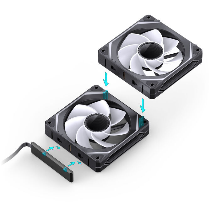 Jonsbo ZL-120BR Fan, Reverse Blade, PWM, ARGB - 120mm, black, 3-pack image number 11