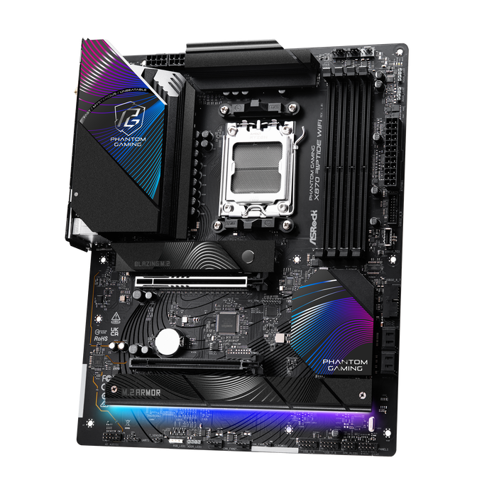 ASRock X870 Riptide WiFi motherboard, Socket AM5, AMD X870, ATX, DDR5 image number 2