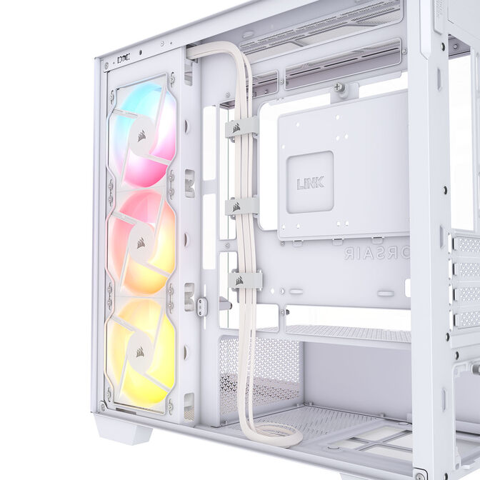 Corsair 2800X RS-R ARGB PC Case, Mini Case, mATX, Tempered Glass - including 3x 120mm Fans, White image number 12