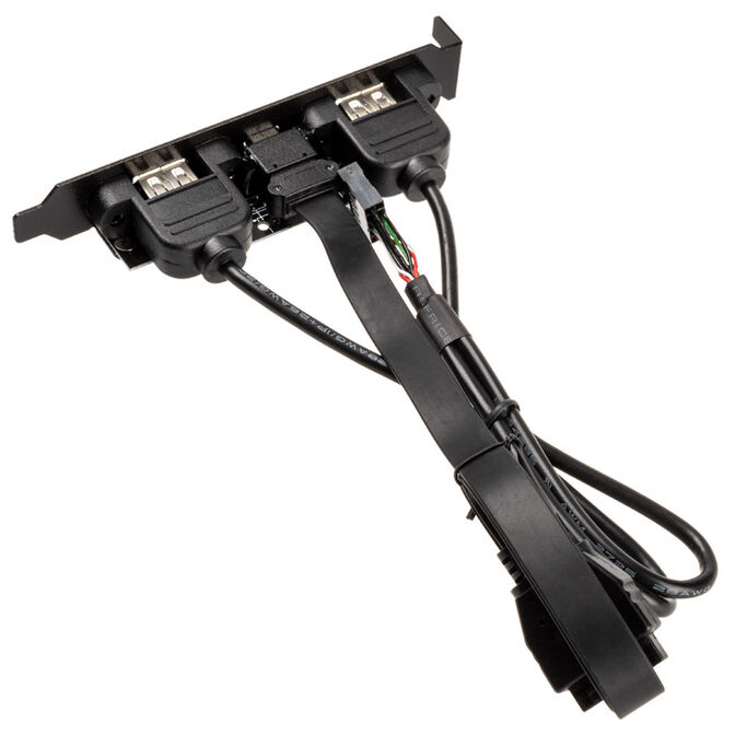 Akasa Internes USB 3.0/2.0 auf externes USB-C und 2x USB 2.0 Typ-A Adapterkabel - 40cm, schwarz image number 2