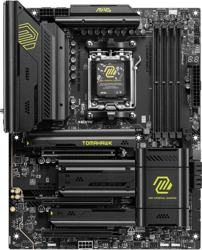 MSI MAG X870 Tomahawk WiFi Motherboard, Socket AM5, AMD X870, ATX, DDR5 image number 1