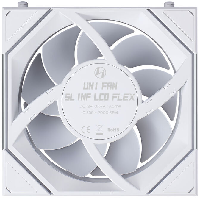 Lian Li UNI FAN SL-INF LCD FLEX Wireless L&uuml;fter, ARGB und LCD - 120mm, wei&szlig; image number 4