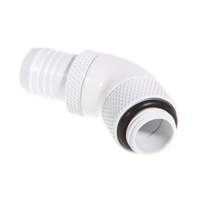 Bitspower Anschluss 45 Grad G1/4 Zoll AG auf 13mm ID - drehbar, wei&szlig; image number 1