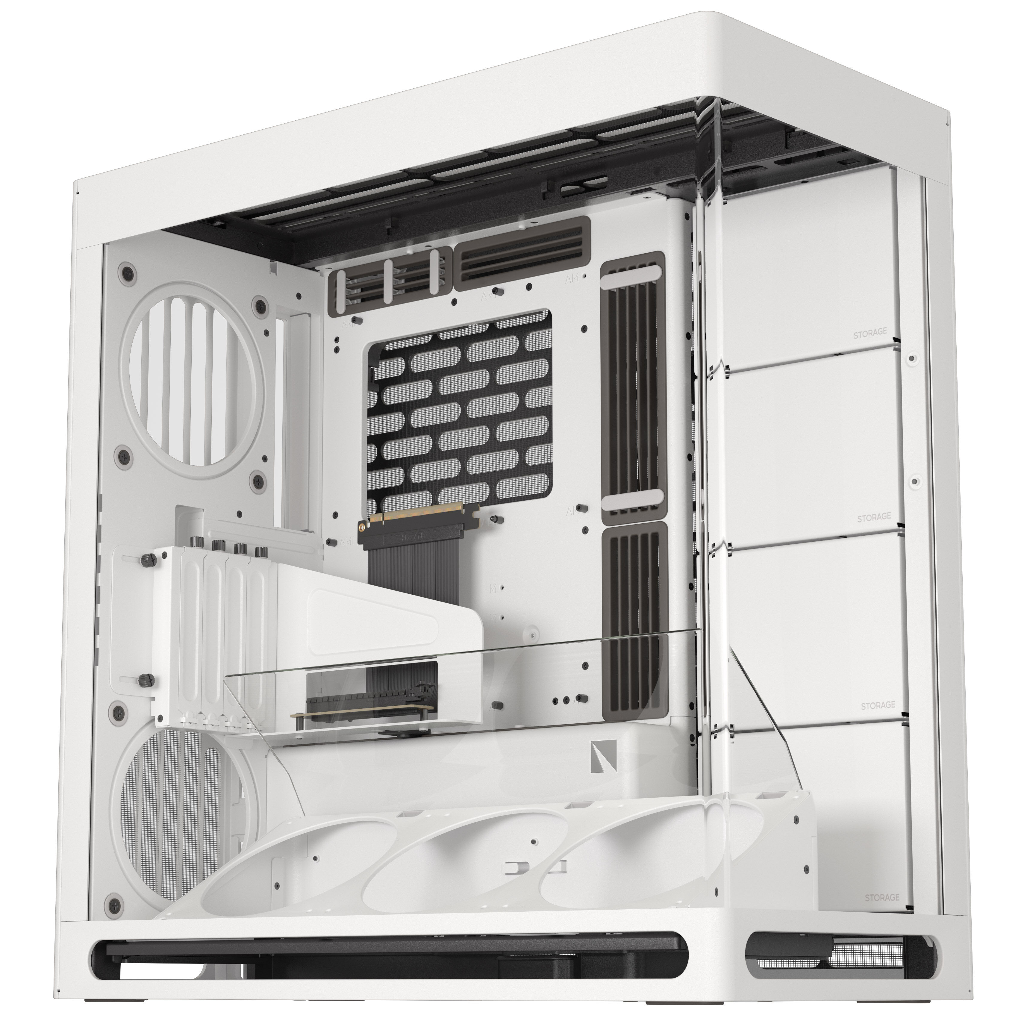 HAVN HS 420 VGPU PC-Geh&auml;use, Midi-Tower, E-ATX, Tempered Glass, PCIe 5.0 Riser Kabel - wei&szlig;