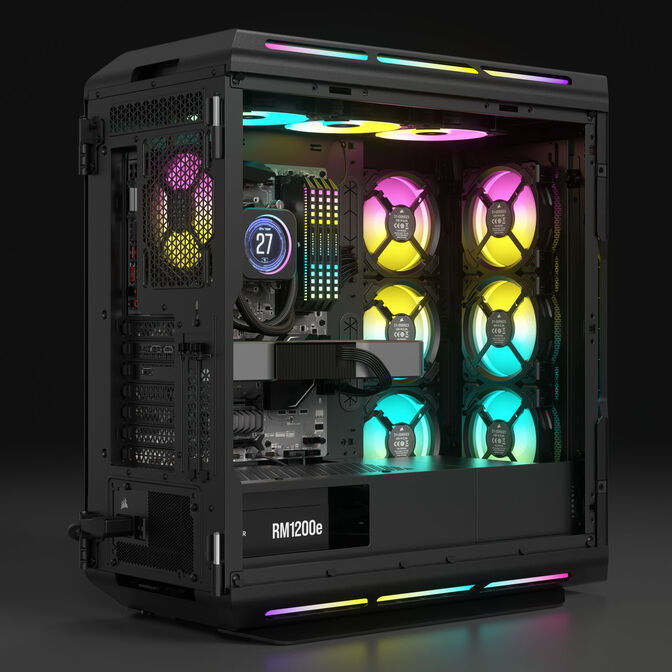 Corsair RMe Series RM1200e 80 PLUS Gold power supply, modular, ATX 3.1, PCIe 5.1 - 1,200 watts, black image number 7