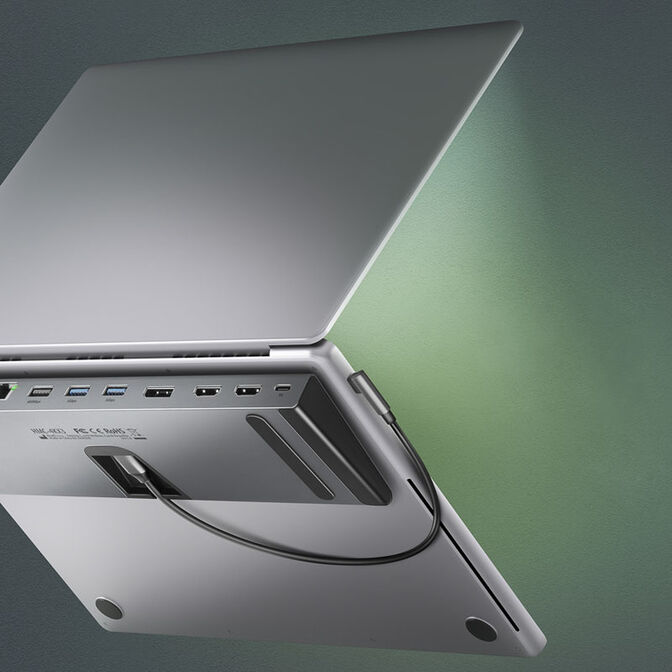 AXAGON 11-in-1 Hub with USB-C cable and power adapter image number 8