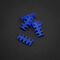 King Mod Service 8-Slot Cable Comb 3mm small - blue - set of 5