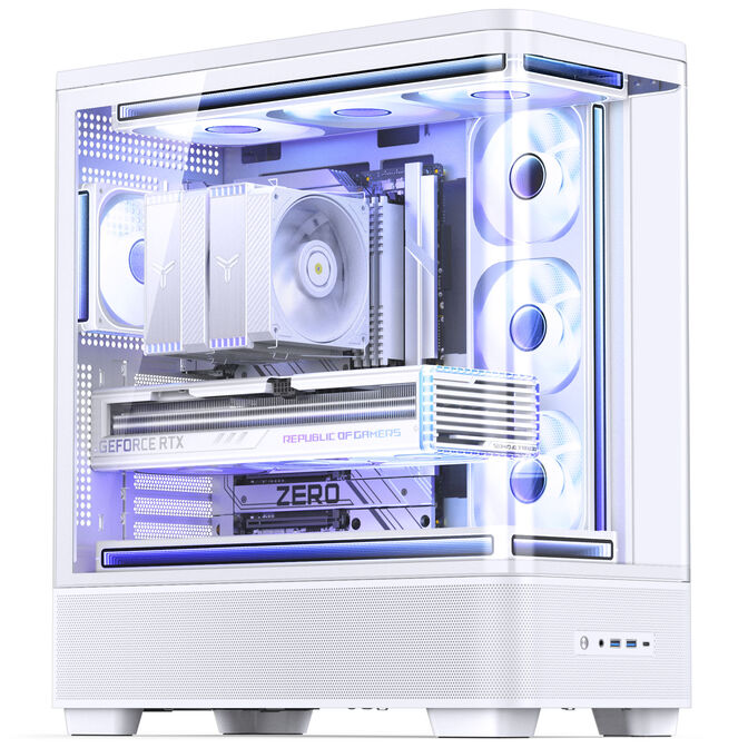 Jonsbo TK-5 PC Case, Mid Tower, ATX, Tempered Glass - white image number 2