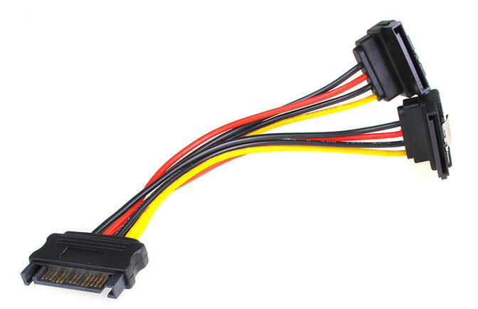 InLine SATA Strom-Y-Kabel SATA gewinkelt - 0,15m image number 0