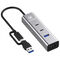 Graugear G-HUB2A2C1-PD USB Hub, 4-Port USB 3.0, USB-C Power Delivery - grey