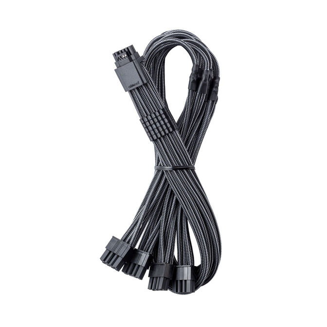 CableMod C-Series Pro ModMesh 12V-2x6 Cable, Sleeved, 16-Pin to 4x 8-Pin, for Corsair Type 4 and 3 PSUs - carbon, 60cm image number 0