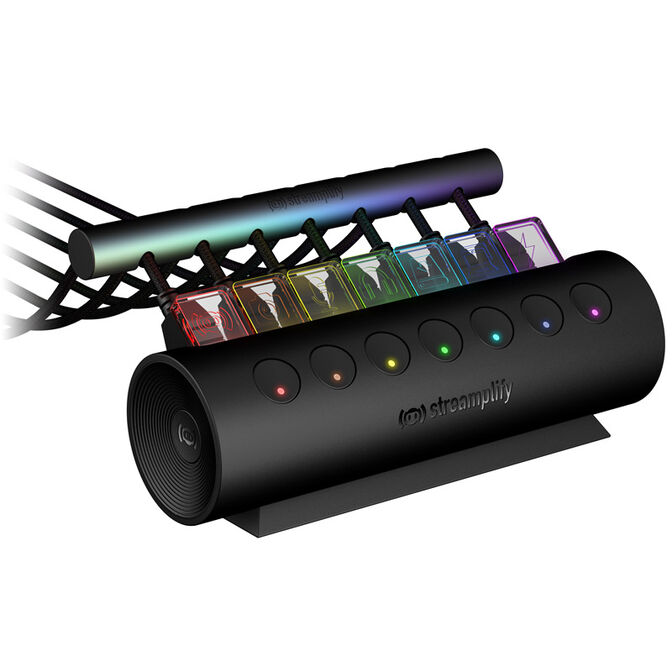 Streamplify HUB CTRL 7, 7x USB 3.0 Type A, RGB, 12V, EU Power Cable - black image number 1