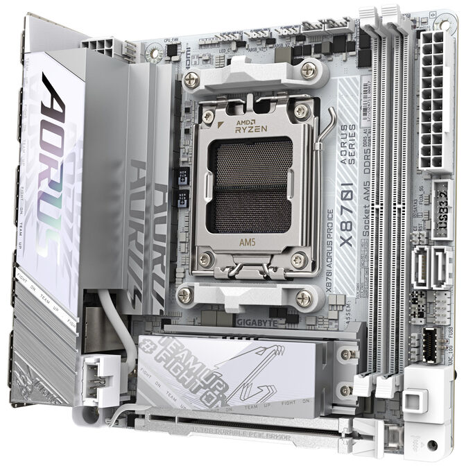 Gigabyte X870I AORUS Pro ICE motherboard, AM5 socket, AMD X870, Mini-ITX, DDR5 image number 4