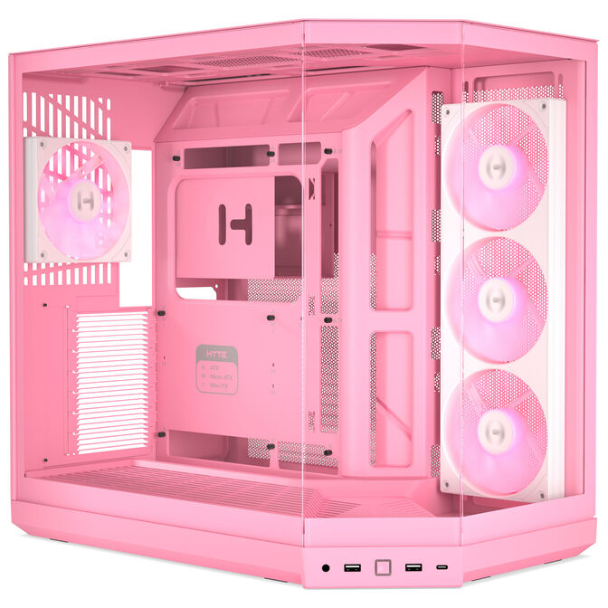 HYTE Y50 Midi-Tower PC-Geh&auml;use, E-ATX, Tempered Glass - Strawberry Milk image number 0