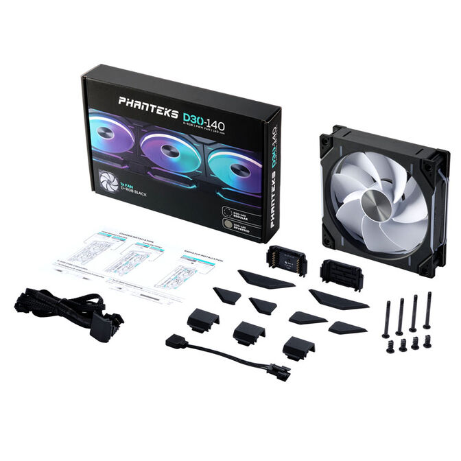 Phanteks D30 PWM Reverse Airflow, D-RGB Fan - 140mm, black image number 8