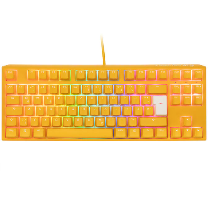 Ducky One 3 Yellow TKL Gaming Keyboard, RGB LED - MX-Red image number 1