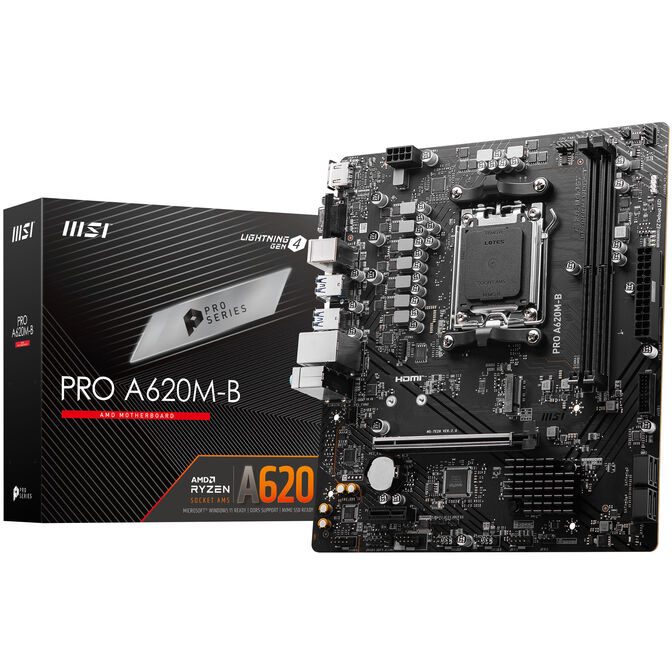 MSI PRO A620M-B motherboard AMD A620 Socket AM5 micro ATX image number 0