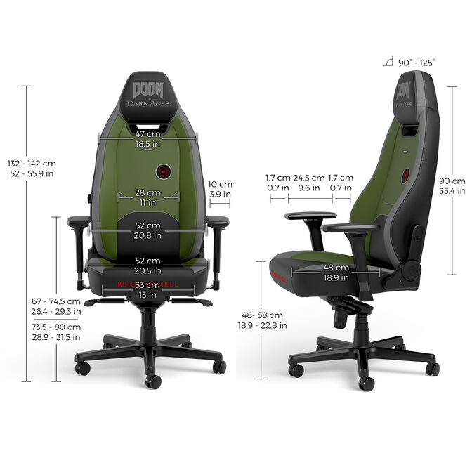 noblechairs LEGEND Gaming Stuhl - DOOM: The Dark Ages Edition image number 5