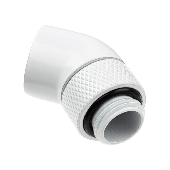 Alphacool Eiszapfen Winkeladapter 45 Grad drehbar G1/4 AG auf G1/4 IG - wei&szlig; image number 1