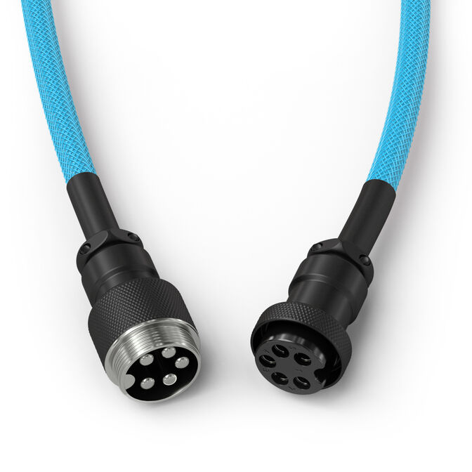Glorious GMMK Coiled Cable Electric Blue, Spiralkabel, USB-C/USB-A - hellblau/schwarz image number 3