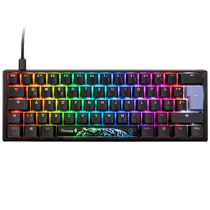 Ducky One 3 Classic Black/White Mini Gaming Keyboard, RGB LED - MX-Black image number 1