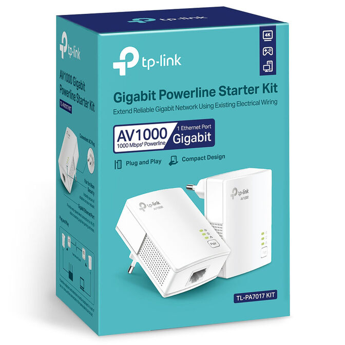 TP-Link TL-PA7019 KIT Powerline-Adapter, Gigabit-Netzwerk, Plug & Play - wei&szlig; image number 4