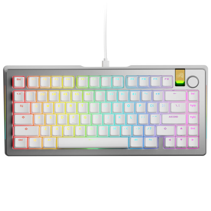 Glorious GMMK 3 Pro HE 75% Custom Gaming Keyboard - Pre-Built, ANSI (US), Fox HE Switches, Silver image number 1
