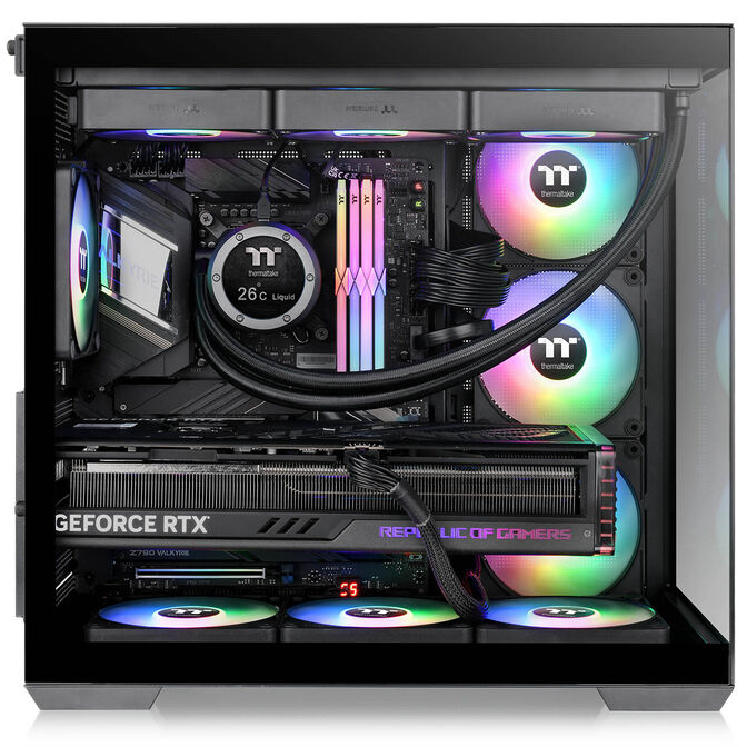 Thermaltake View 380 TG ARGB PC Case, Mid Tower, ATX, ARGB, Tempered Glass - Black image number 4