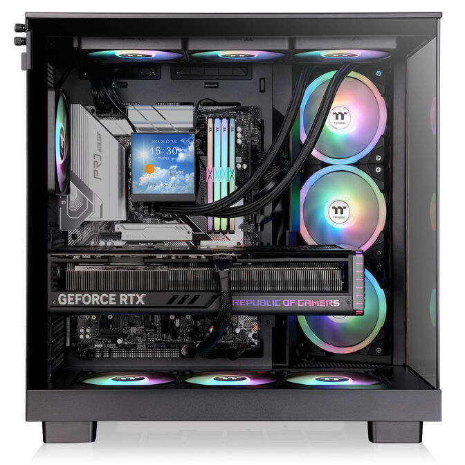 Thermaltake View 380 XL WS ARGB PC Case, Mid Tower, ATX, ARGB, Tempered Glass - Black image number 3