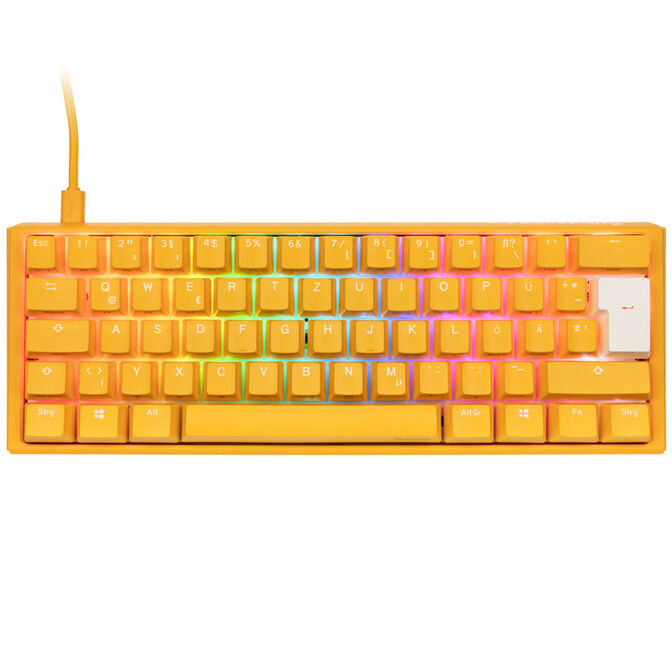 Ducky One 3 Yellow Mini Gaming Keyboard, RGB LED - MX-Silent-Red image number 1