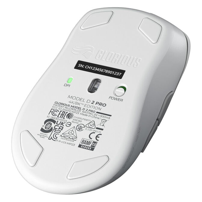 Glorious Model D 2 PRO 4K/8KHz Edition Wireless Gaming Mouse - white image number 5