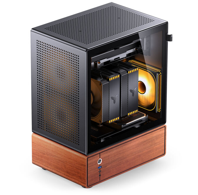 Jonsbo T7 PC Case, Mid Tower, mATX, Tempered Glass - black image number 3