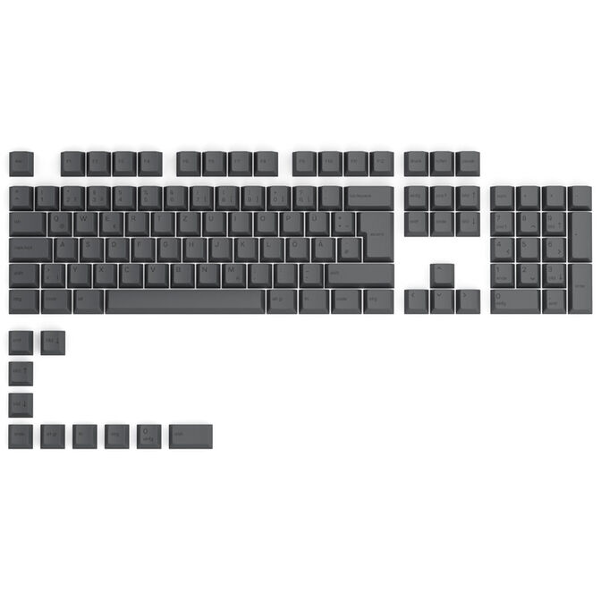 Glorious GPBT Keycaps - 115 PBT keycaps, ISO, DE layout, Black Ash image number 0