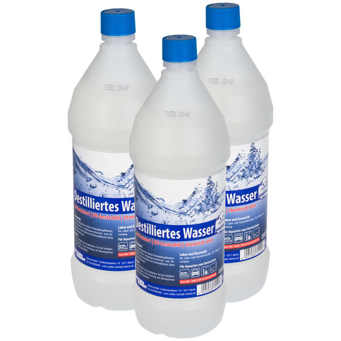 Destilliertes Wasser (DIN 13060, DIN 43530 & EN 285) - 3x 1 Liter image number 0