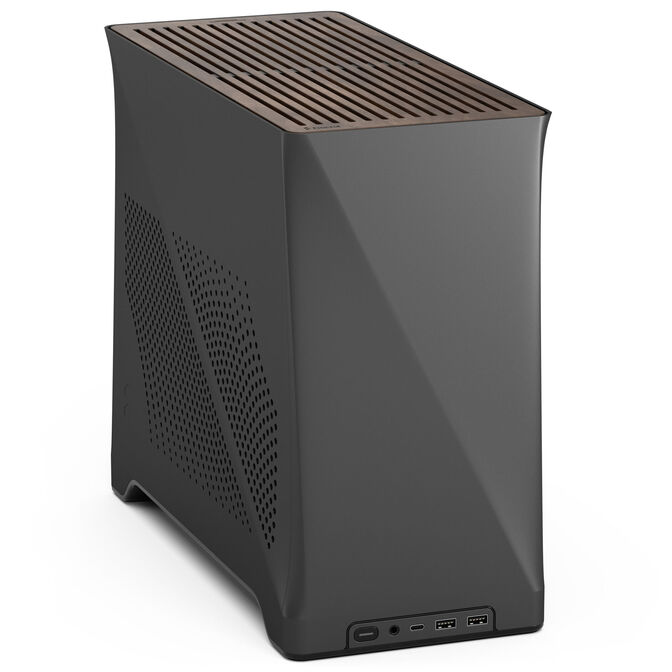 Fractal Design Era 2 Mini-ITX Geh&auml;use, Walnussholz-Panel &ndash; Grau image number 0
