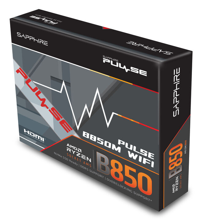 Sapphire Pulse B850M WiFi motherboard, Socket AM5, AMD B850, mATX, DDR5 image number 2