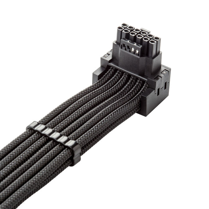 CableMod C-Series Pro Connection Cable - Variant A, 90&deg;, 16-Pin to 4x 8-Pin PCIe, black image number 1