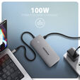 AXAGON HMC-CUB83X2 USB-C Hub, 7in1-Dockingstation, Dual 4K, 10Gbps - Grau image number null