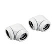 Corsair Hydro X Series XF Hardline Adapter 90 Degree 14mm OD to 14mm OD Hardtube - 2 Pack, white image number null
