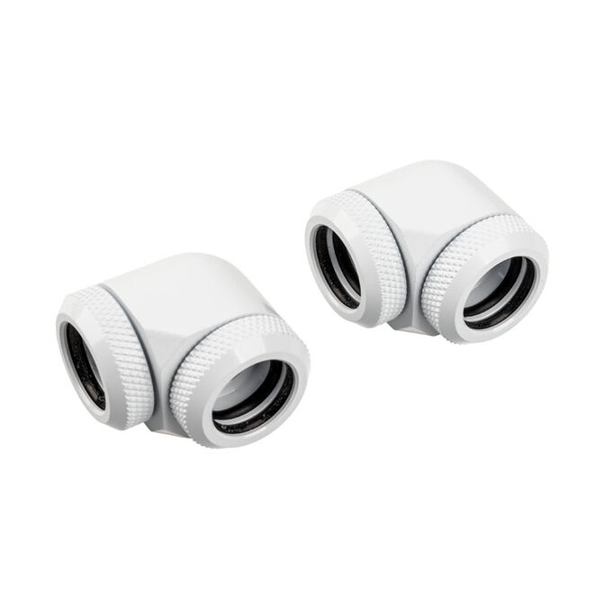 Corsair Hydro X Series XF Hardline Adapter 90 Degree 14mm OD to 14mm OD Hardtube - 2 Pack, white image number 0