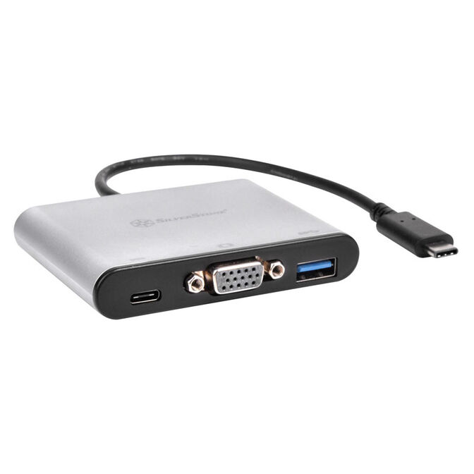 SilverStone SST-EP06C - USB 3.1 Typ-C auf VGA/USB Type C/USB Type A Adapter Hub image number 0