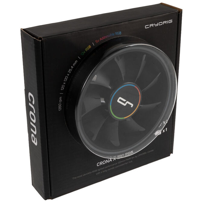 Cryorig Crona S PWM Fan, ARGB - 120mm, black image number 7