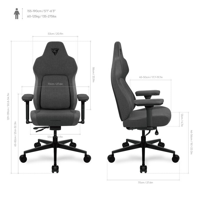 ThunderX3 CORE Smart Ergonomischer Gaming Stuhl - Loft Hellgrau image number 9