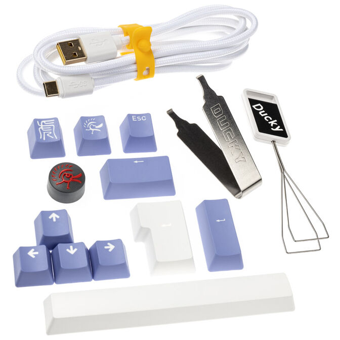 Ducky One 3 Classic Pure White Mini Gaming Tastatur, RGB LED - MX-Brown image number 8